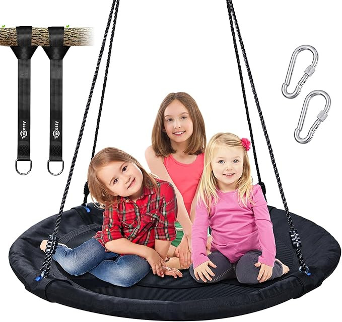 Trekassy 700lb 40 Inch Saucer Tree Swing for Kids Adults Outdoor 900D Oxford Waterproof with 2pcs... | Amazon (US)