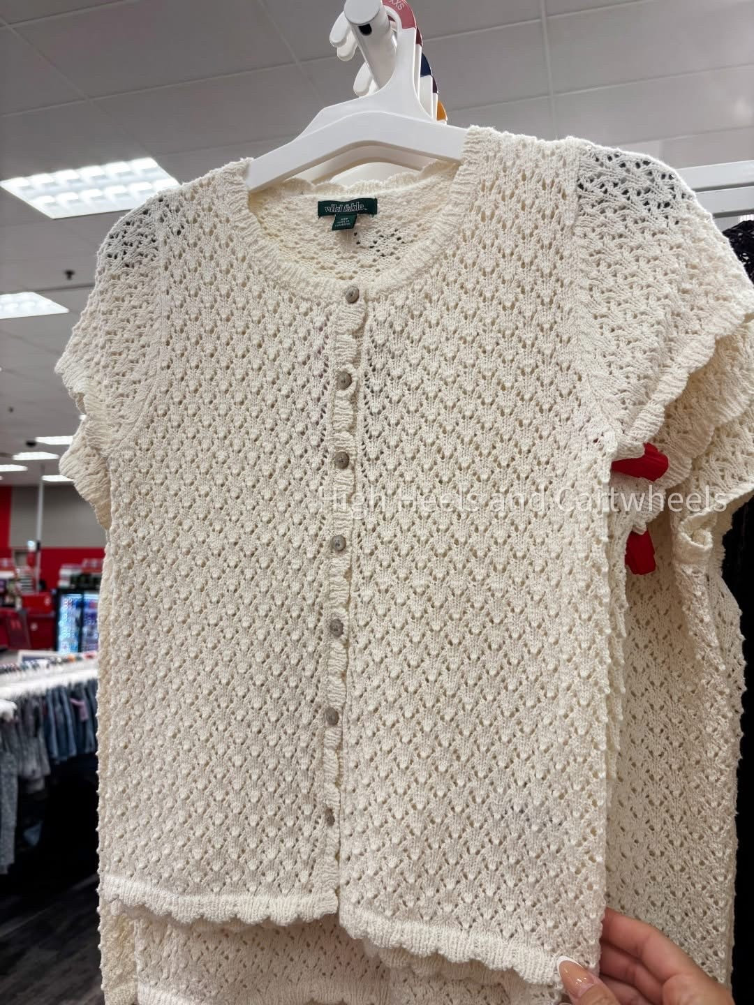 Beautiful crochet cardigan top spotted at Target. Such a versatile piece that’s perfect for layering over tanks, dresses, and swimsuits. It looks so much more expensive than it is!
