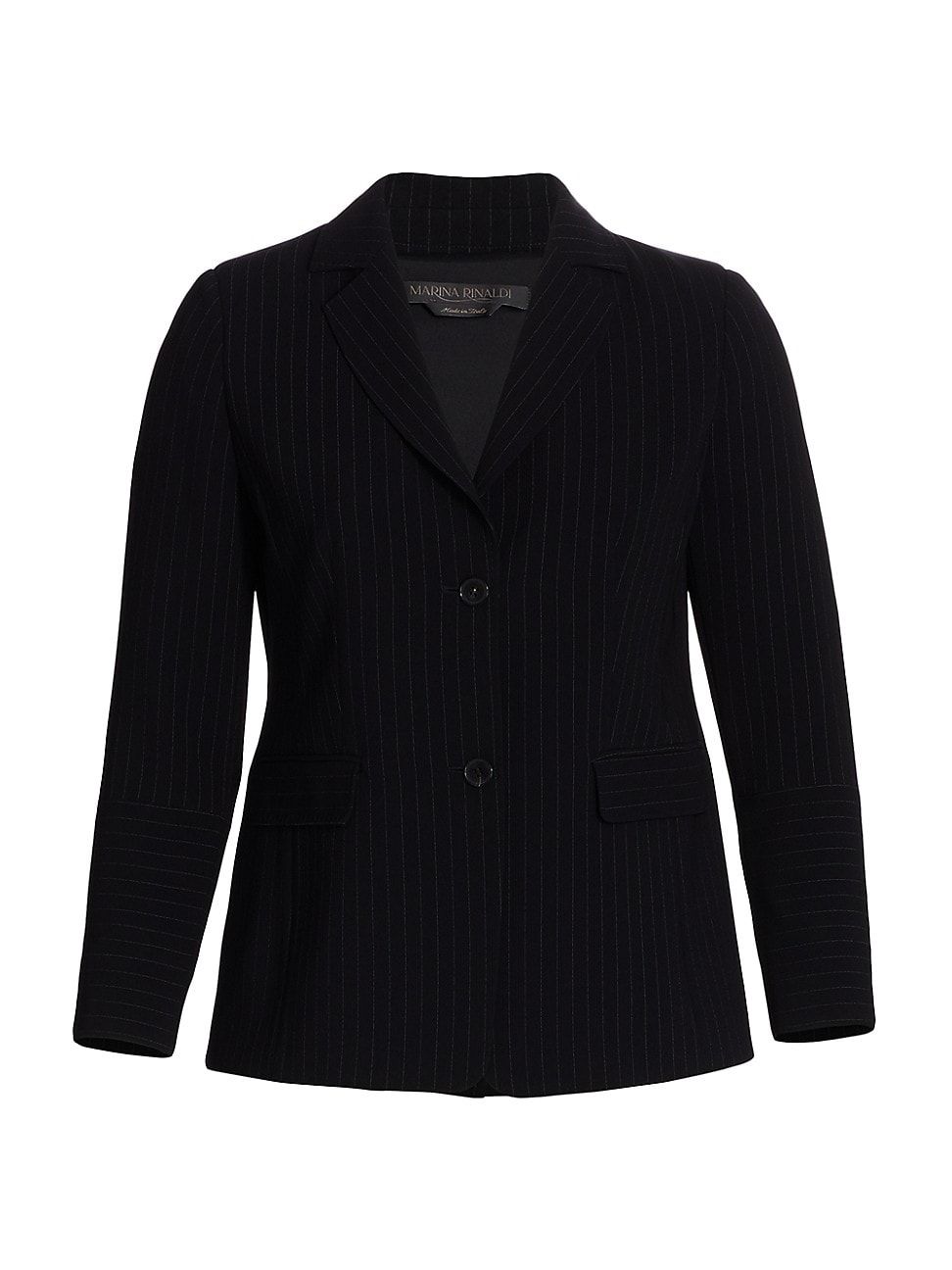 Marina Rinaldi, Plus Size Women's Carbone Pinstripe Blazer Jacket - Black - Size 18 | Saks Fifth Avenue