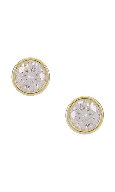 SHASHI Bezel Solitaire Stud in Gold from Revolve.com | Revolve Clothing (Global)