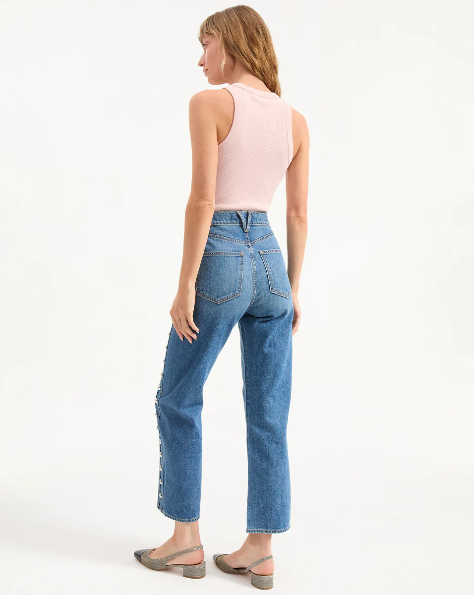 Dylan Studded Straight-Leg Jean | Veronica Beard