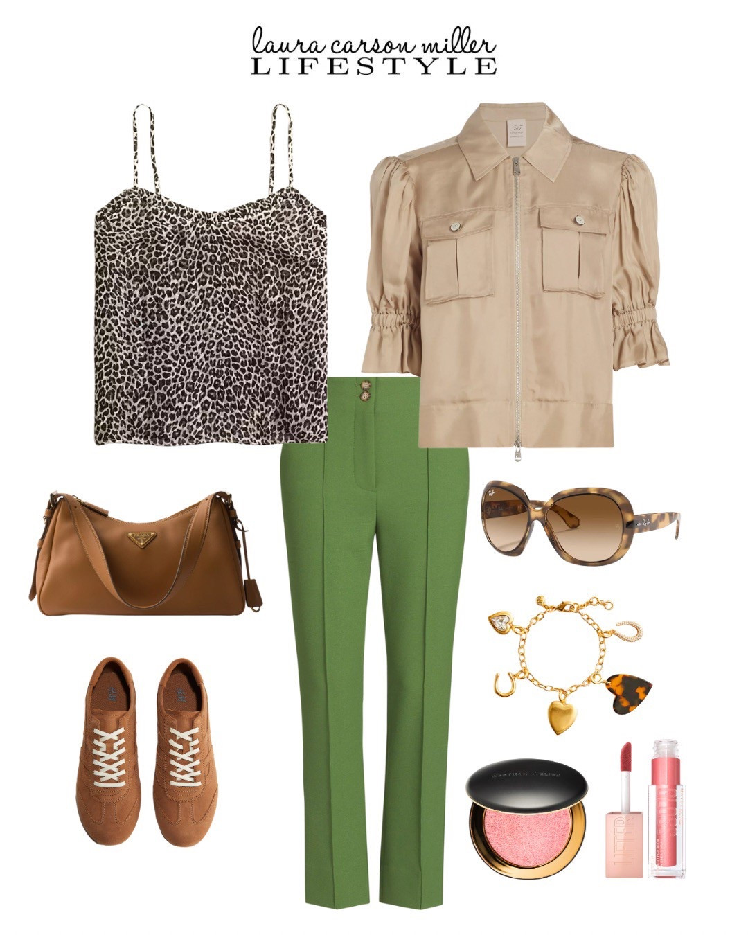 These lemongrass pants are the style star for so many great outfits! 
Prada, ray ban, j. Crew, maybelline, h&m, hi-low style, spring style, vacation outfit, charm bracelet, camisole, jacket, Laura carson miller

#LTKMidsize #LTKFindsUnder50 #LTKParties