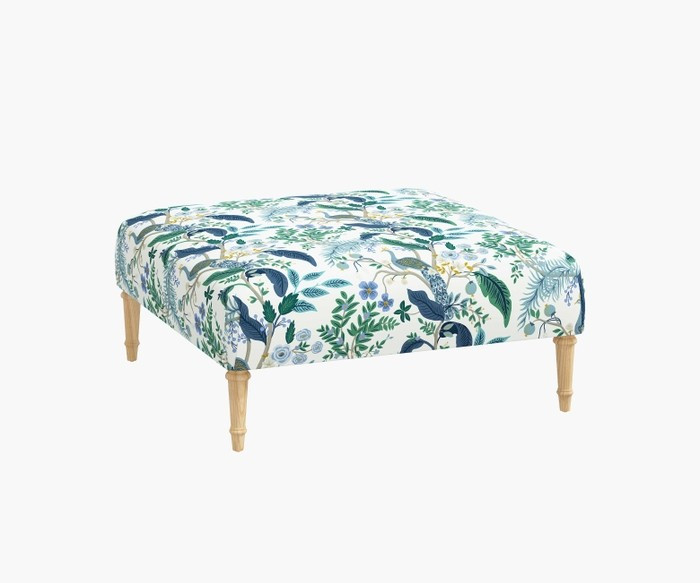 Peacock Greenwich Ottoman | Rifle Paper Co.