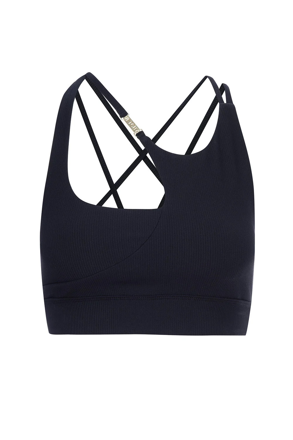 Melrose Black Ribbed Bra | VETCHY