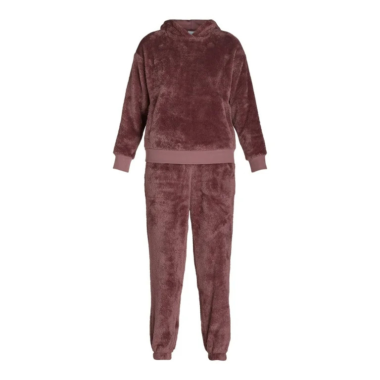 Time and Tru Women's Teddy Fleece Hoodie and Joggers Set, 2-Piece, Sizes XS- XXXL - Walmart.com | Walmart (US)