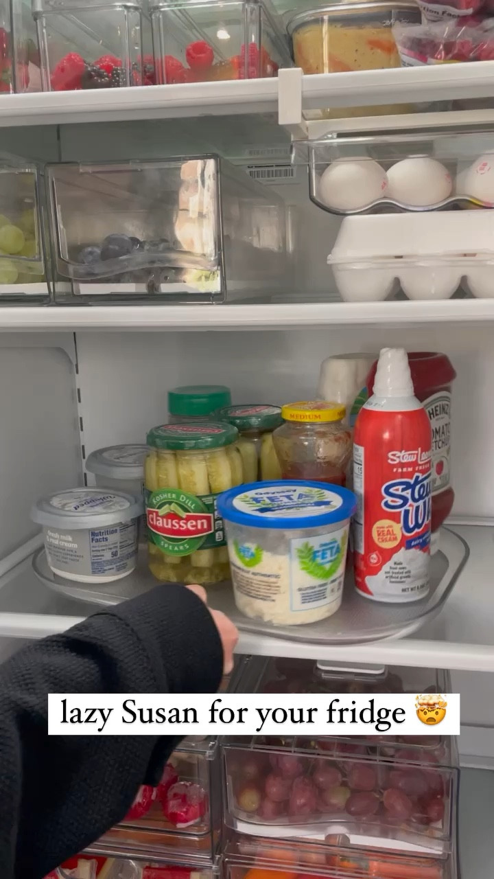 Lazy Susan for fridge! Such a good Amazon find 

#LTKfindsunder50 #LTKVideo #LTKsalealert