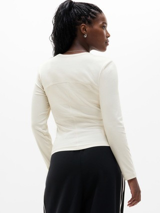 Signature Rib Long Sleeve Henley Top | Athleta