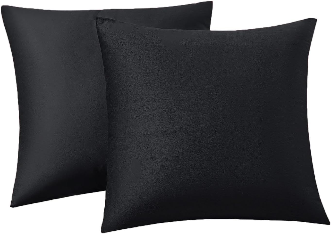 Black Throw Pillows Covers Set of 2 Soft Velvet Decorative Pillow Covers 18x18 Inch for Couch Bed... | Amazon (US)