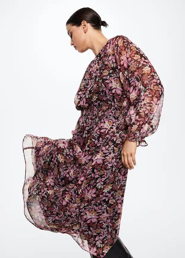 Flower print dress -  Women | Mango USA | MANGO (US)