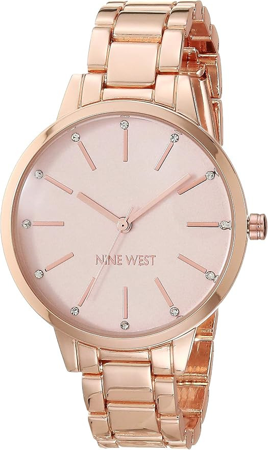 Nine West Women's Crystal Accented Bracelet Watch | Amazon (US)