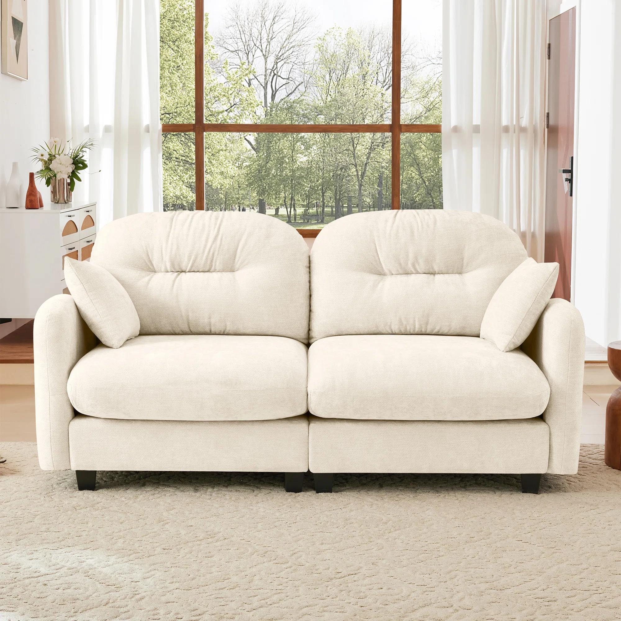 Chenille Cloud Loveseat Sofa With Deep Seat | Wayfair North America
