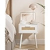 Bedroom Nightstands Wooden Night Stands with Rattan Weaving Drawer Home Bedside End Table for Bed... | Amazon (US)