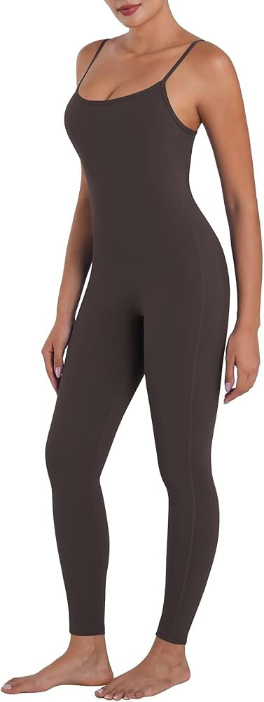 Sunzel Workout Jumpsuits for Women Adjustable Spaghetti Strap Leggings Bodysuit Square Neck Sleev... | Amazon (US)