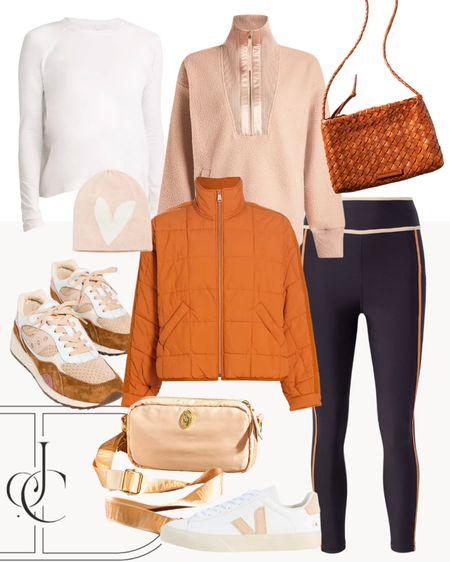 The pop of orange in this look is so eye catching, the quilted jacket from Saks is so comfortable! 

Casual, athleisure, orange outfit 

#LTKfitness #LTKstyletip #LTKover40