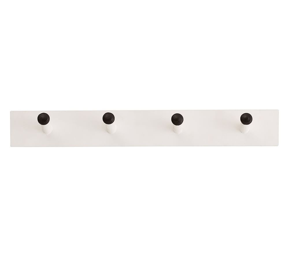 Gabrielle Organizer Wood 4-Peg Rail - White | Pottery Barn (US)