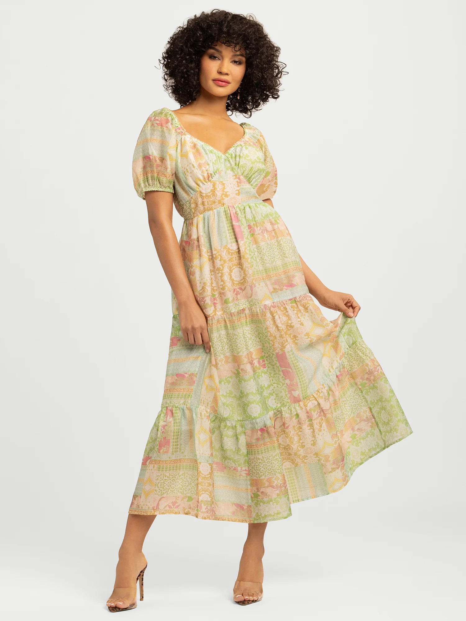 Jessica Simpson Women's Emmory Tiered Maxi Dress, Sizes XS-XL | Walmart (US)