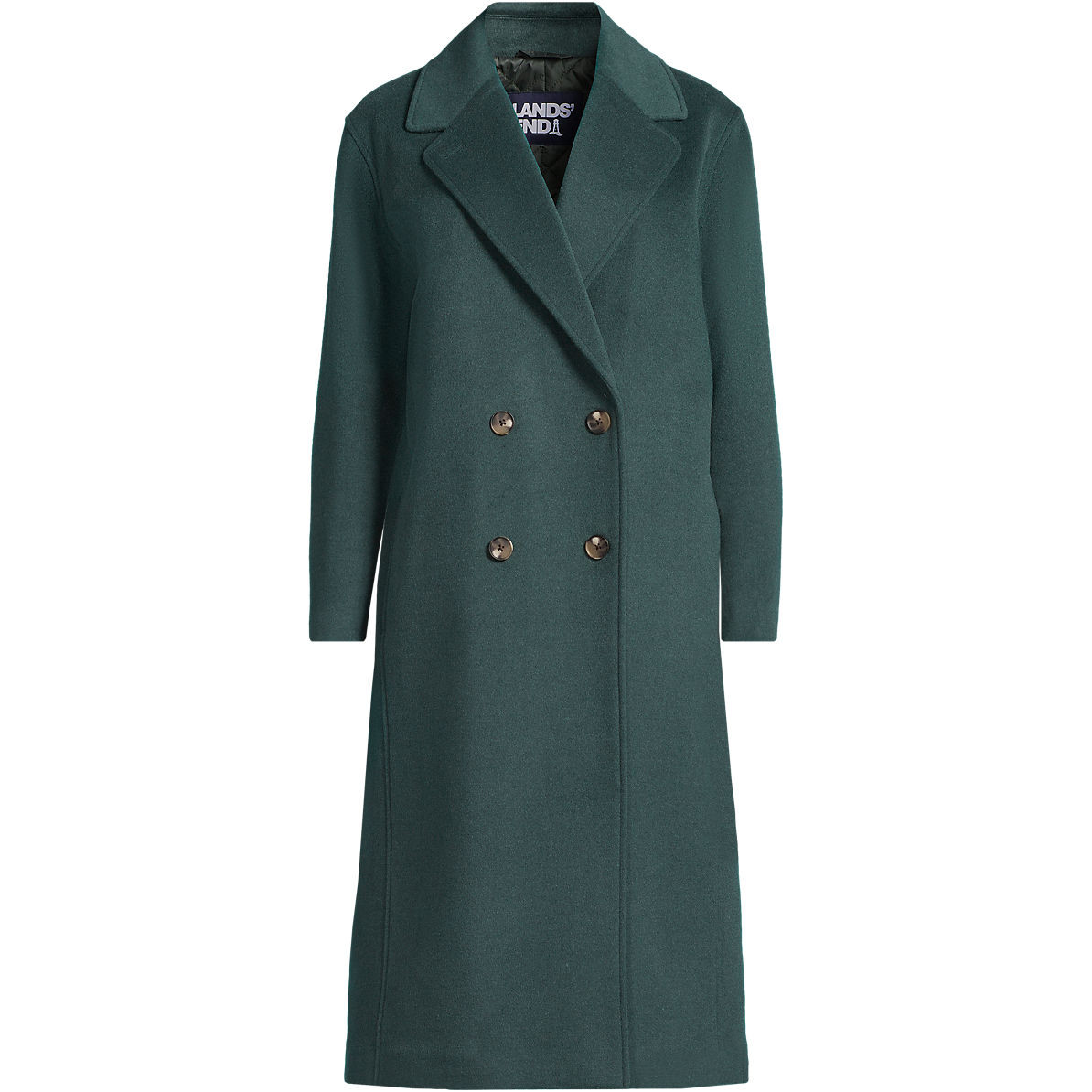 Women's Insulated Double Breasted Wool Coat | Lands' End (US)