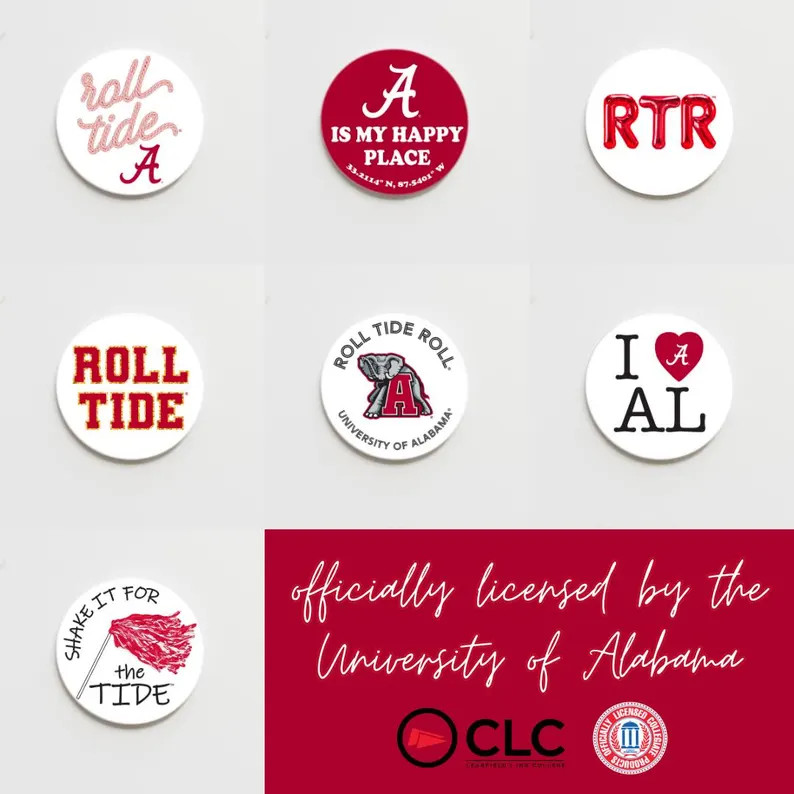 University of Alabama Game Day Button (7 Design Options) | Etsy (Global)