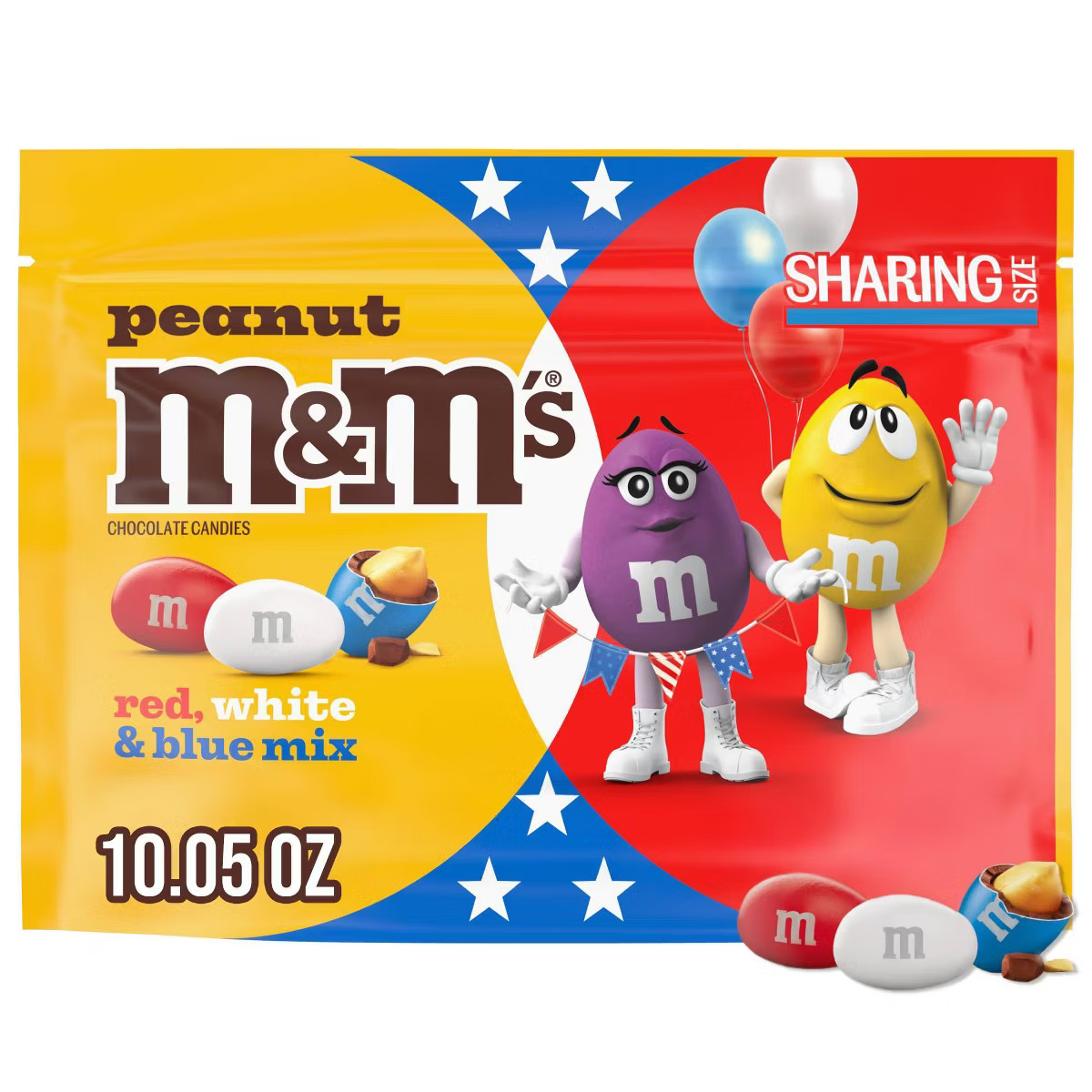 M&M's Peanut Red White Blue Mix Chocolate Candies - 10.05oz | Target