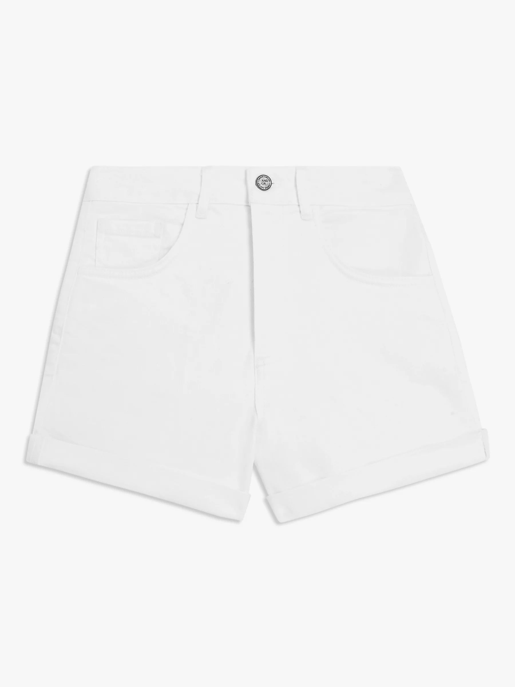 AND/OR Plain Denim Shorts, White | John Lewis (UK)