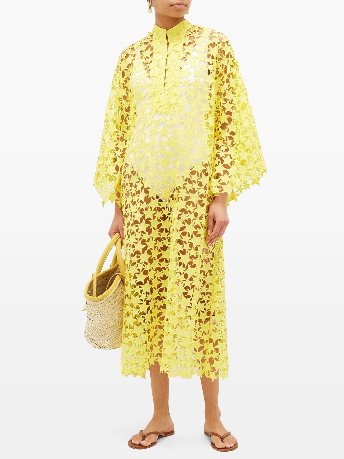 No.347 star guipure-lace kaftan dress | Matches (US)