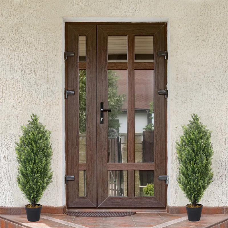 Faux Cedar Plant in Pot (Set of 2) | Wayfair North America