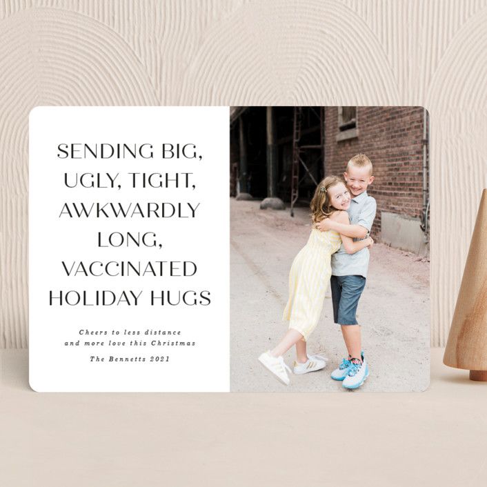 "Way Over Here" - Customizable Christmas Photo Cards in Green by Erica Krystek. | Minted