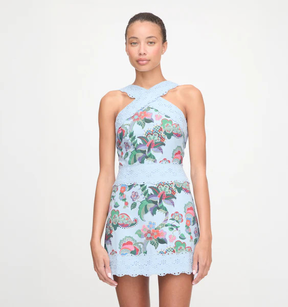 The Meagan Dress - Light Blue Jungle Floral | Hill House Home US