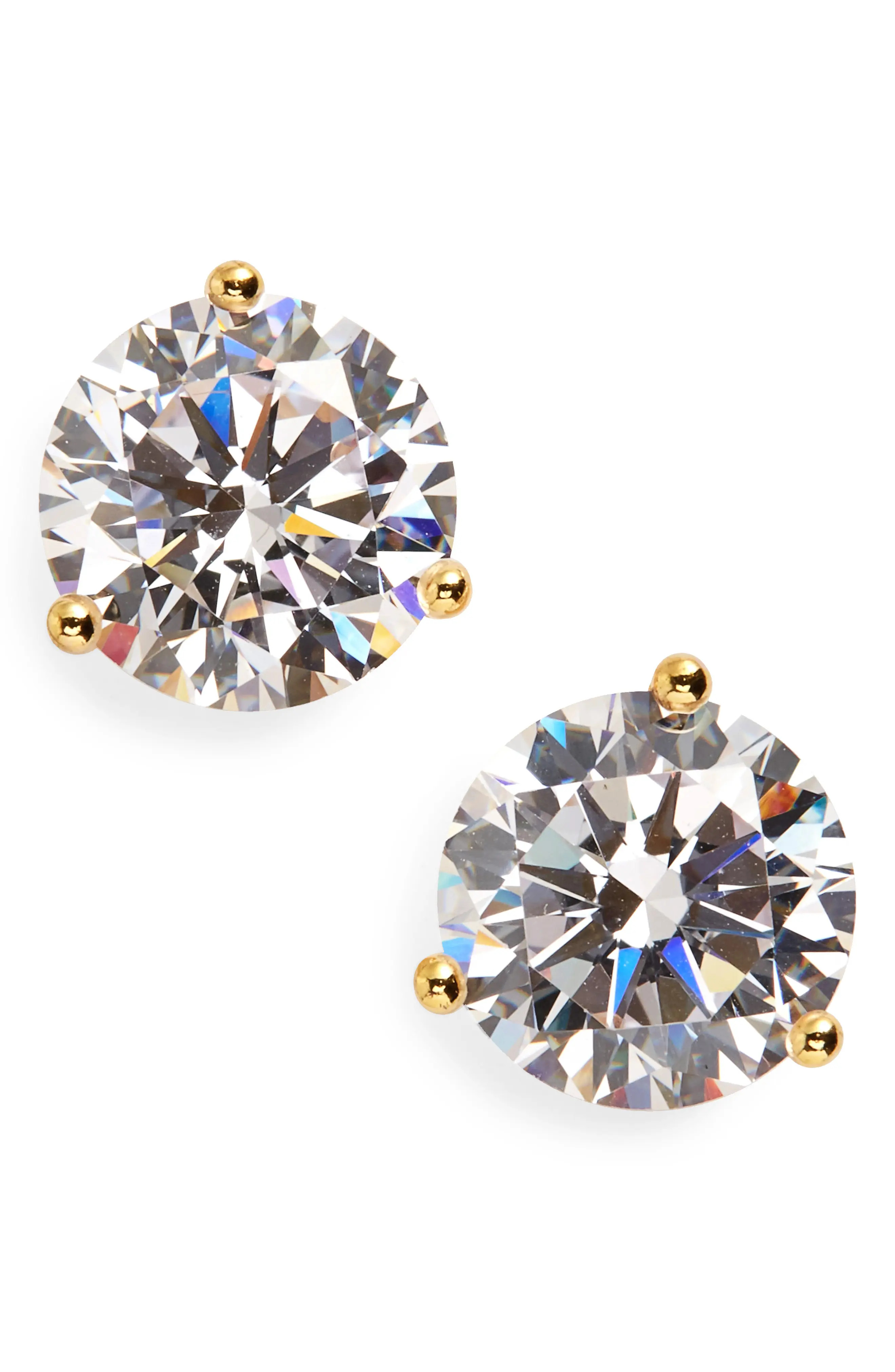 Gift Boxed Cubic Zirconia Three-Prong Stud Earrings - 4.0ctw. (Women) | Nordstrom | Nordstrom