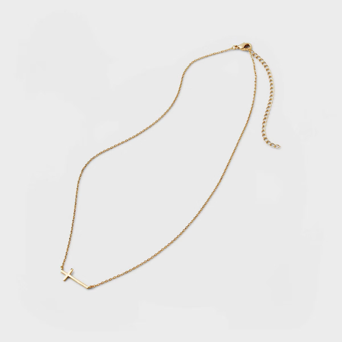 14K Gold Plated Stationed Cross Pendant Necklace - A New Day™ Gold: Nickel-Free Religious Jewel... | Target