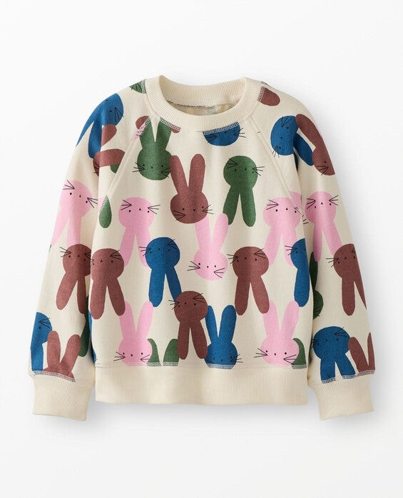 Girls' & Boys' Multi Bunnies Easter French Terry Sweatshirt in 100% Combed Cotton - Size Little Kids 4 by Hanna Andersson | Hanna Andersson