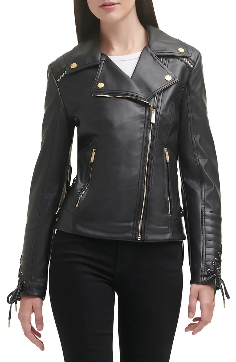 GUESS Asymmetrical Faux Leather Moto Jacket | Nordstromrack | Nordstrom Rack