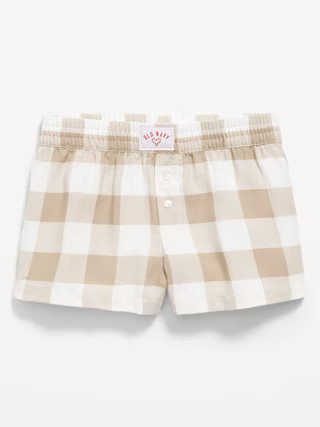 Flannel Plaid Boxer Pajama Shorts for Girls | Old Navy (US)