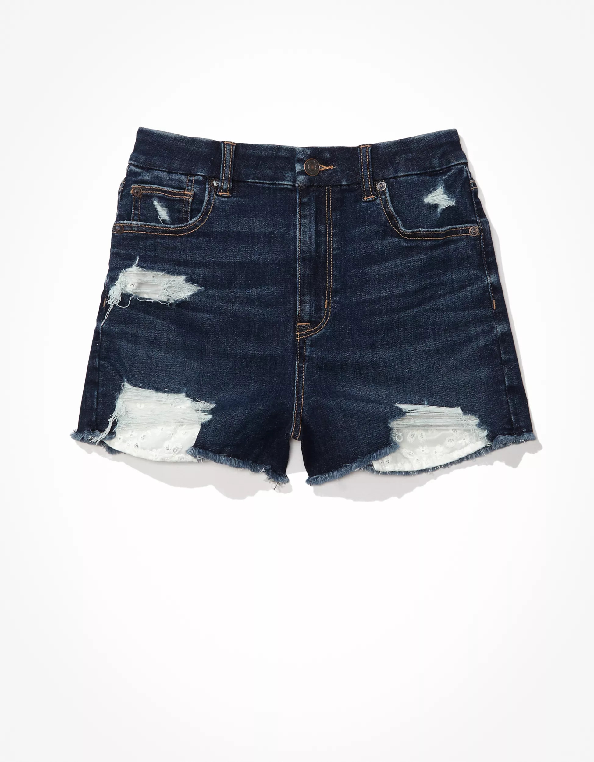 AE Ne(x)t Level Curvy High-Waisted Denim Short Short | American Eagle Outfitters (US & CA)