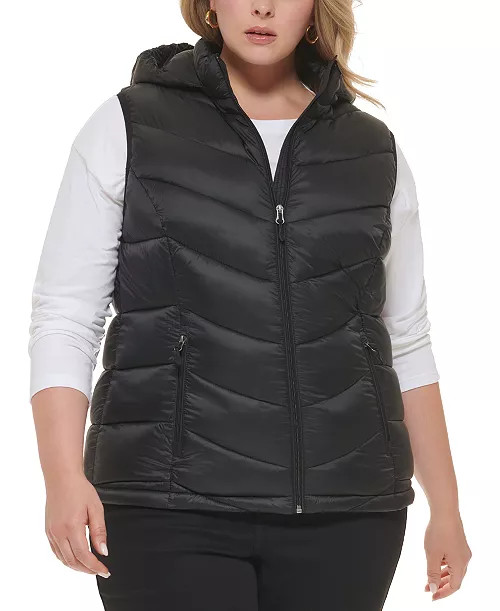 Charter Club Plus Size Packable Hooded Puffer Vest, Created for Macy's - Macy's | Macy's