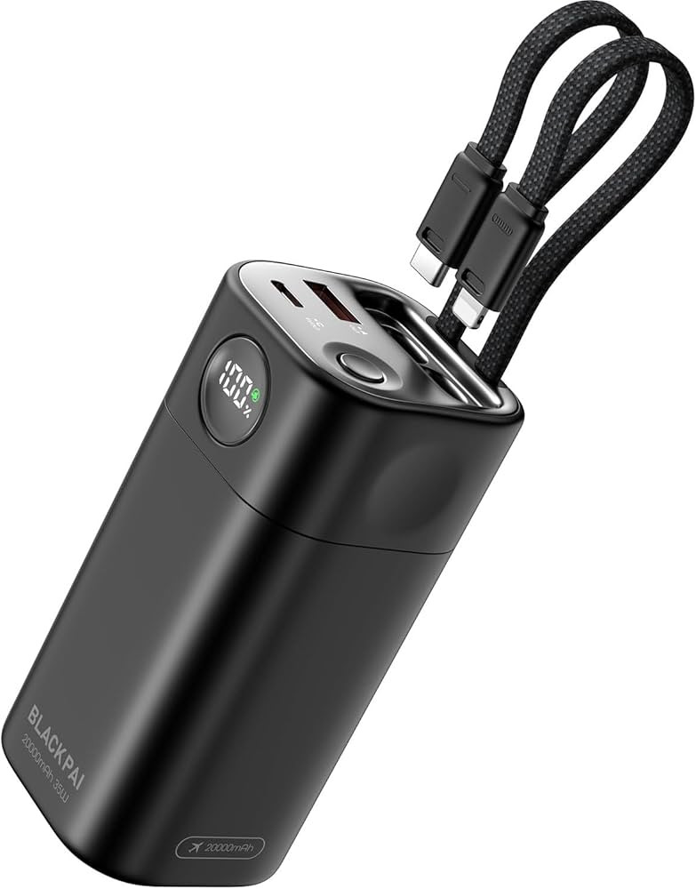Portable Charger 20000mAh, 35W Fast Charging Power Bank with Built-in USB-C & Lightning Cables, T... | Amazon (US)