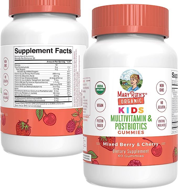 MaryRuth’s USDA Organic Kids Multivitamin Gummies + Postbiotics for Ages 4+ | Lactobacillus Rha... | Amazon (US)