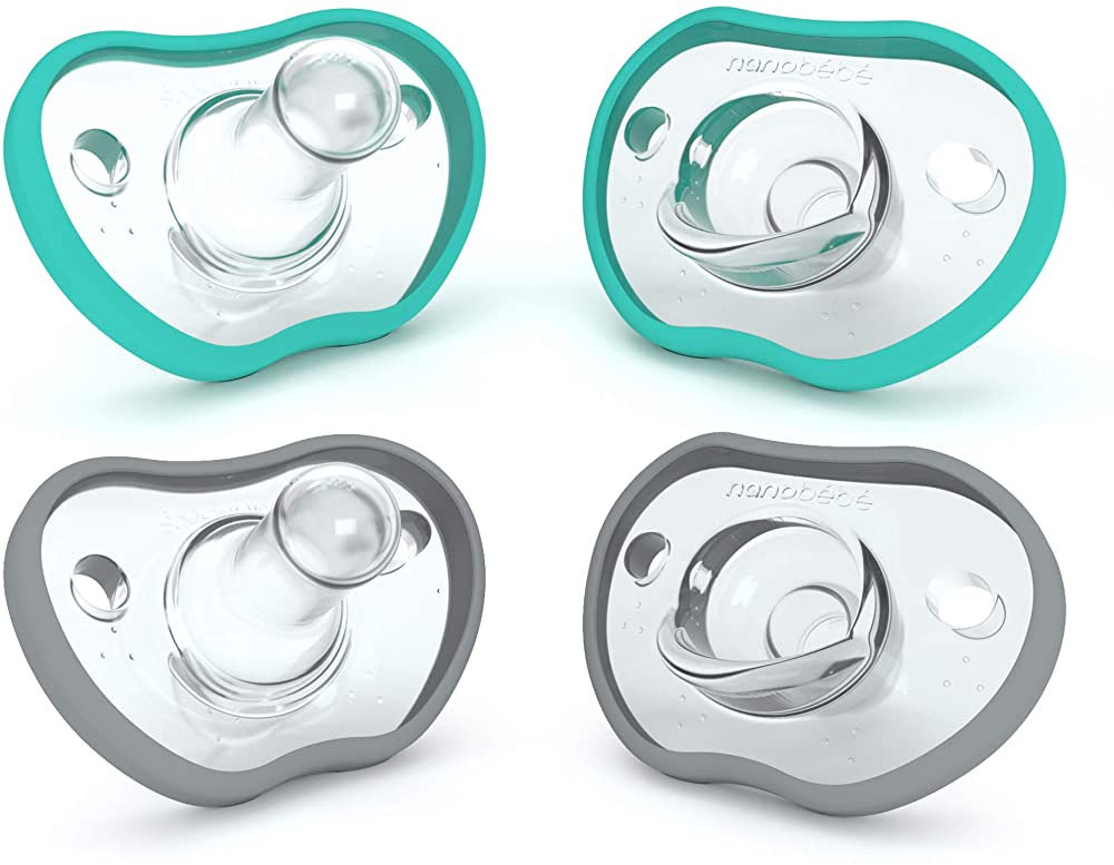 Nanobebe Baby Pacifiers 0-3 Month - Orthodontic, Curves Comfortably with Face Contour, Award Winn... | Amazon (US)