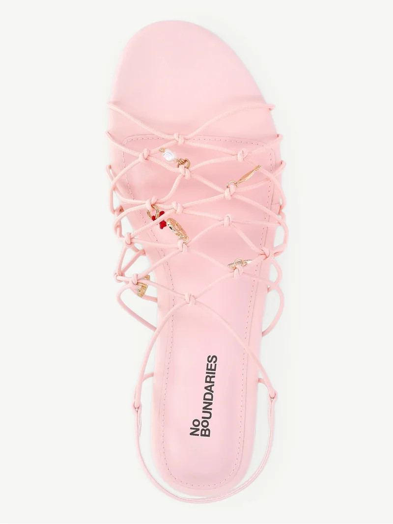 No Boundaries Caged Flat Sandals, Women's | Walmart (US)
