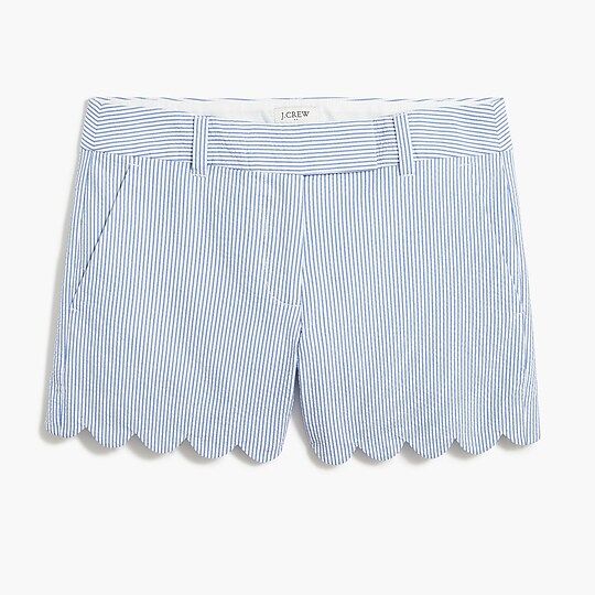 Seersucker scalloped short | J.Crew Factory