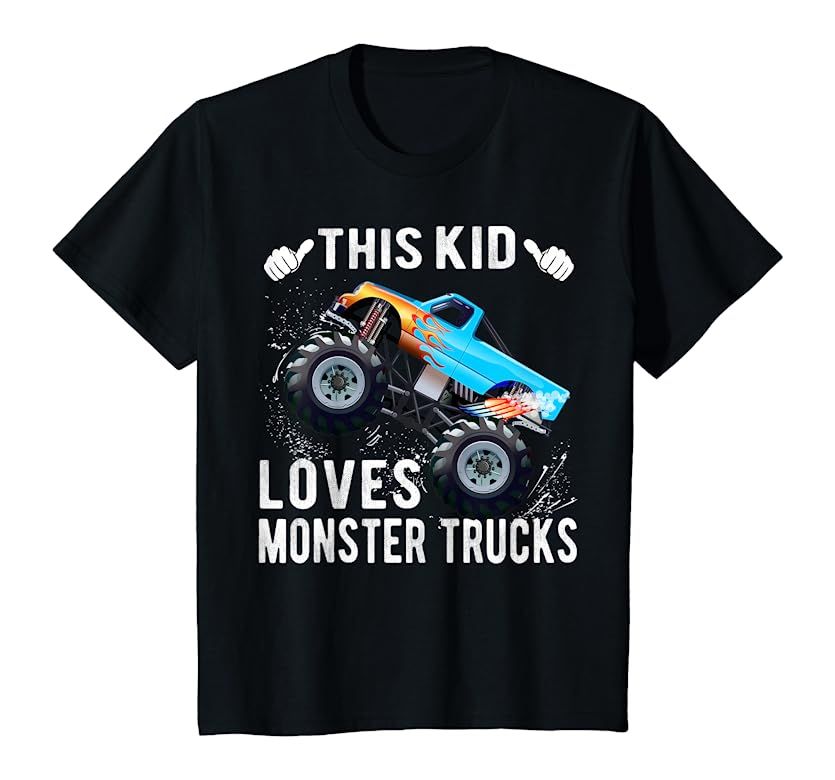 Kids This Kid Loves Monster Trucks Boys and Girls Gift T-Shirt | Amazon (US)