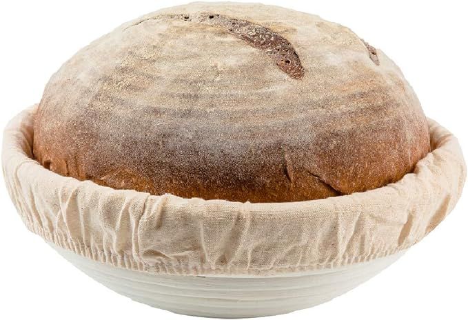 9 inch Round Bread Banneton Proofing Basket & Liner SUGUS HOUSE Brotform Dough Rising Rattan Hand... | Amazon (US)