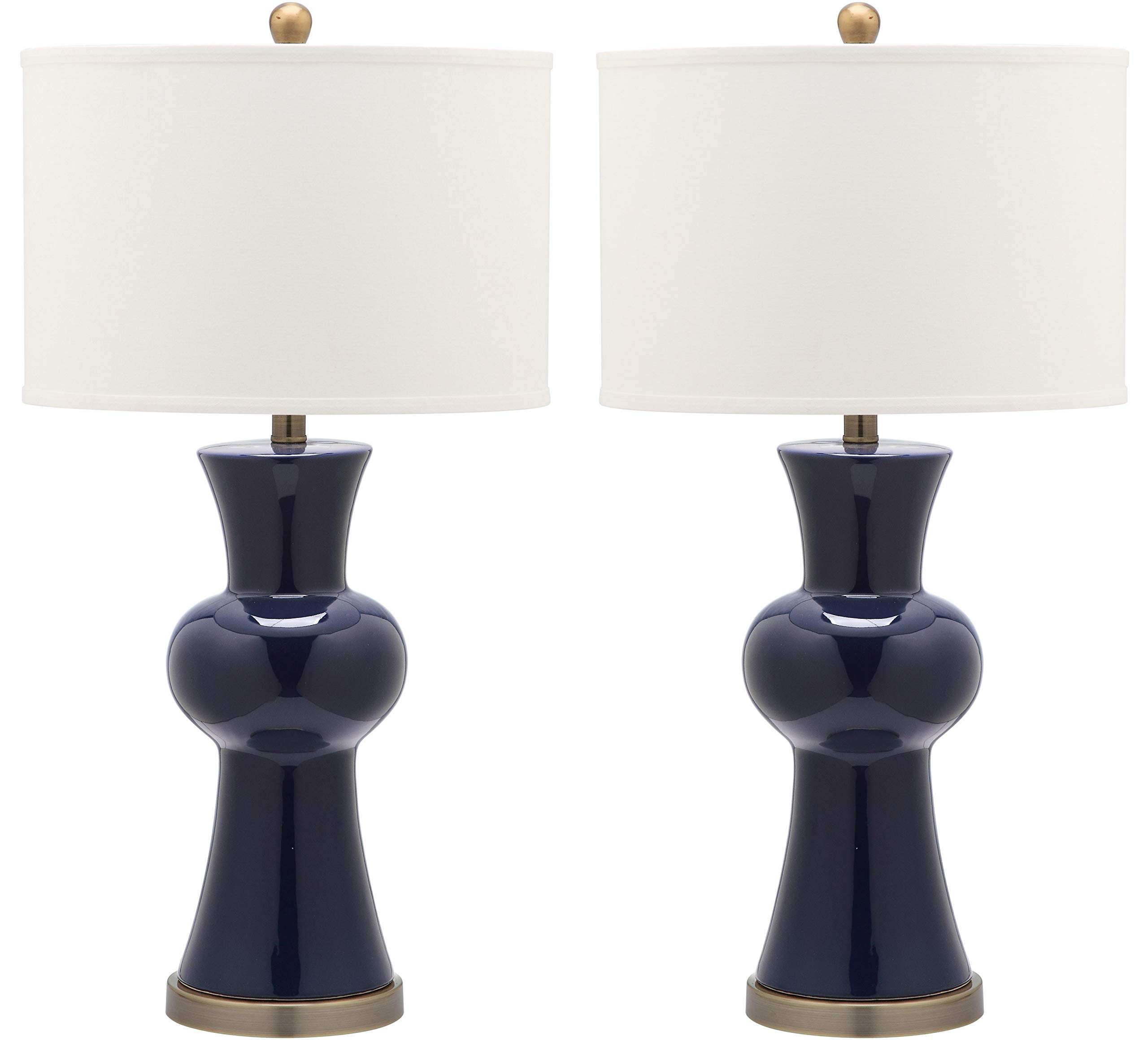Safavieh Lighting Collection Lola Column Navy Ceramic 30-inch Bedroom Living Room Home Office Desk N | Amazon (US)
