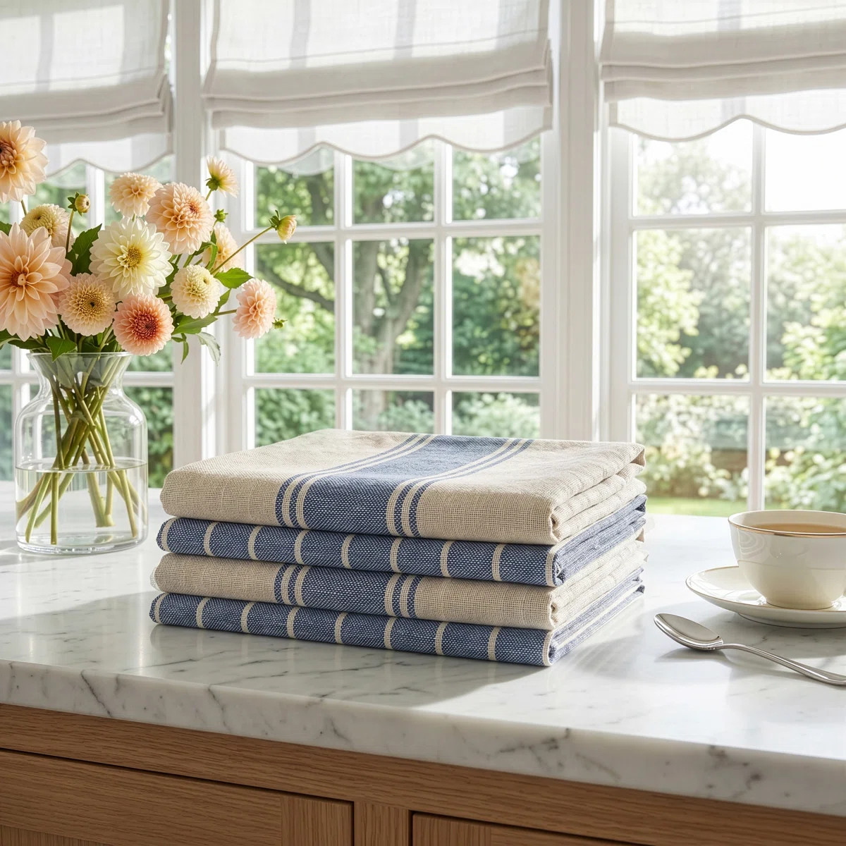 Damali 4 Piece Slubbed Tea Towel Set | Wayfair North America