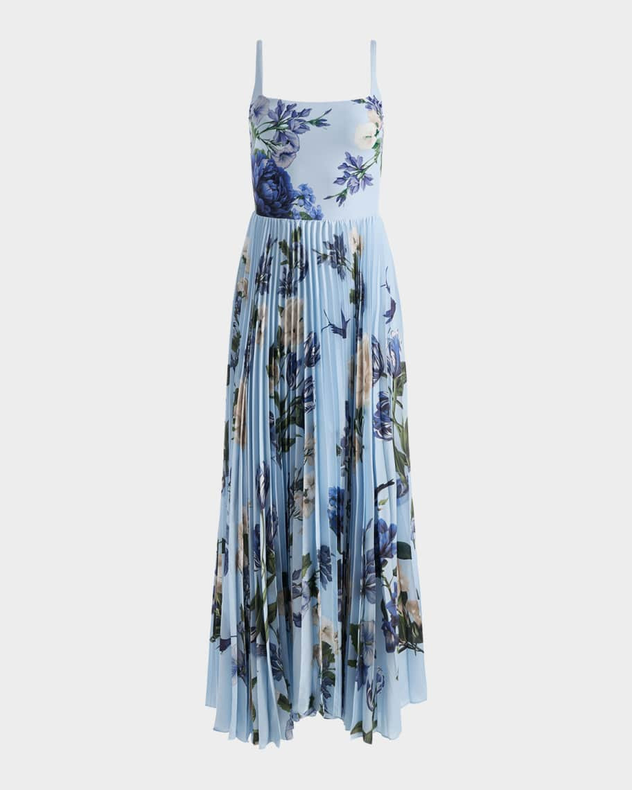 ALICE + OLIVIA Carolyn Pleated Maxi Dress | Neiman Marcus