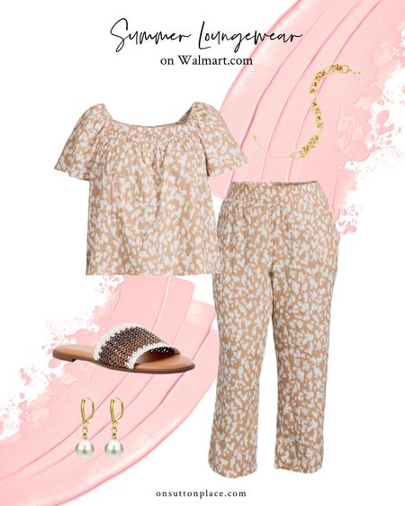 Perfect summer loungewear for around the house, but cute enough to wear out for a casual lunch or dinner! From @WalmartFashion. #WalmartPartner #Joyspun

sleep set, gauze pajamas, crochet sandals, gold link bracelet

#LTKunder50 #LTKSeasonal #LTKFind