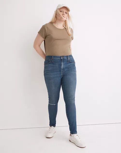 10" High-Rise Skinny Jeans in Foregate Wash: Knee-Rip Edition | Madewell