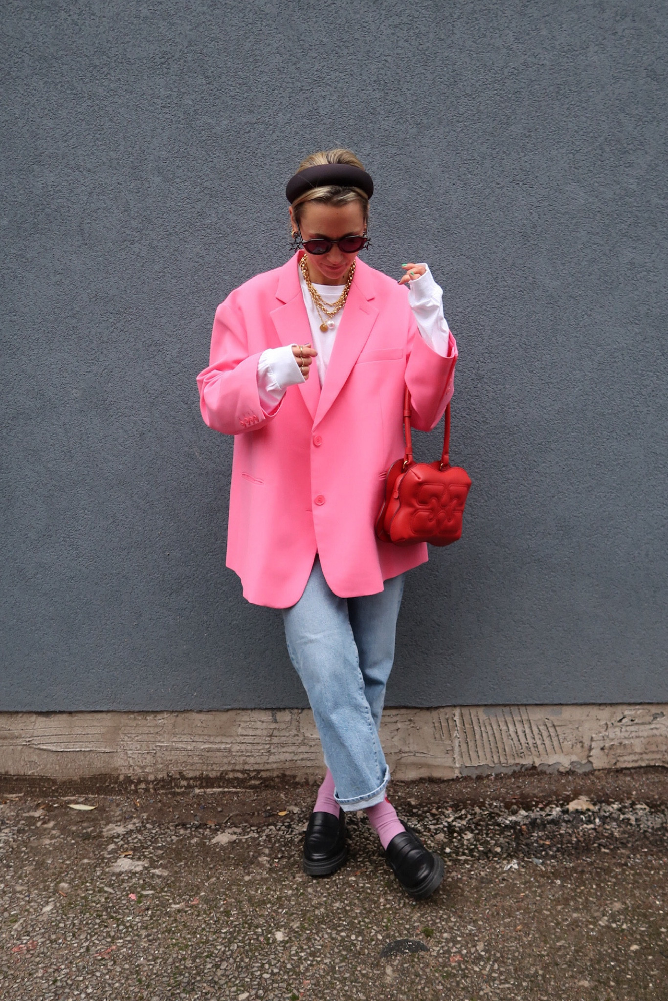 Frankie shop, Asos, Levi’s, Ganni, Sezane, H&m, Farfetch, Mytheresa, transitional outfit, transitional style, winter outfit, winter fashion, pink blazer, oversized blazer, fuschia pink blazer, straight leg jeans, loafers, black loafers, red handbag, winter outfit ideas, style inspiration 

#LTKSeasonal #LTKeurope #LTKstyletip