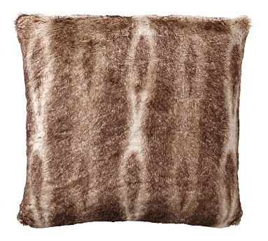 Faux Fur Ombre Pillow Cover, 26"", Caramel | Pottery Barn (US)