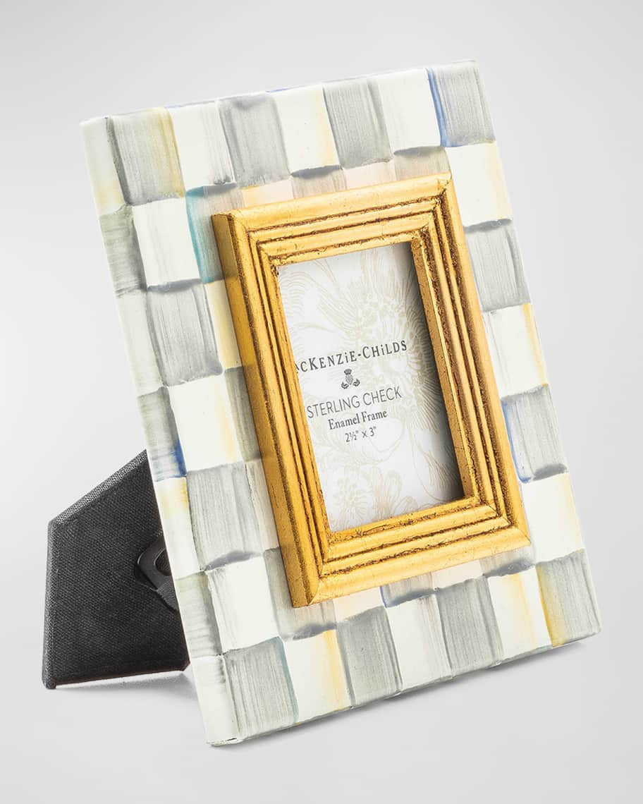 MacKenzie-Childs Sterling Check Enamel Frame | Neiman Marcus